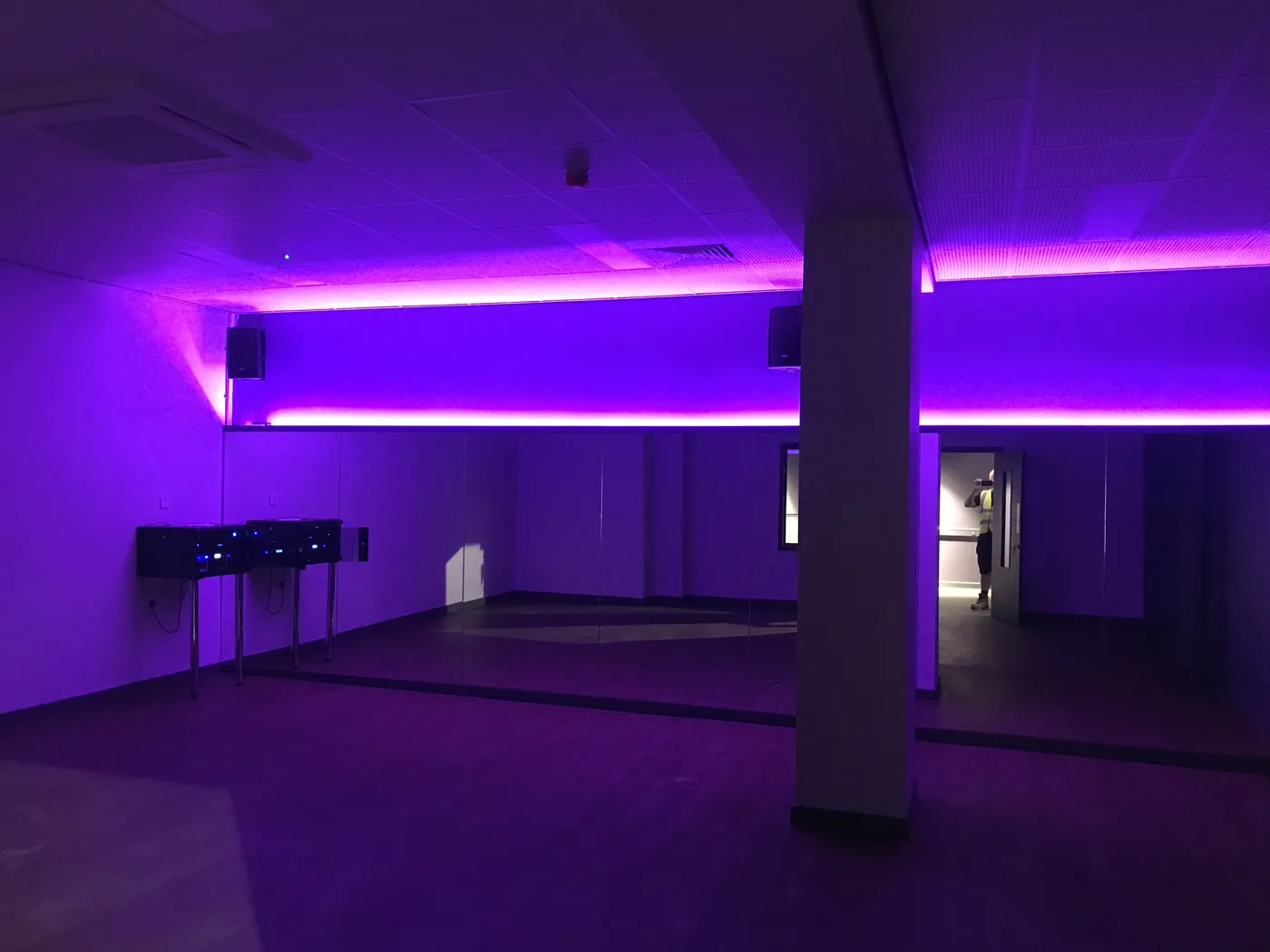 Commercial LED cove lighting scheme fully lit, installed by DTF Electrical